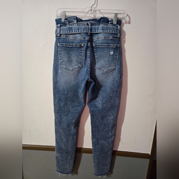 Kancan Jeans Womens 9/28 Skinny Kenzie Lexy Paper Bag Belted Retro Faded Boho - Picture 2 of 8